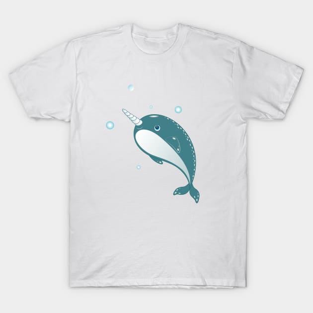 Narwhal whale T-Shirt by EvaMok88